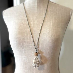 “Foraged Coral” necklace on silver chain. HANDCRAFTED